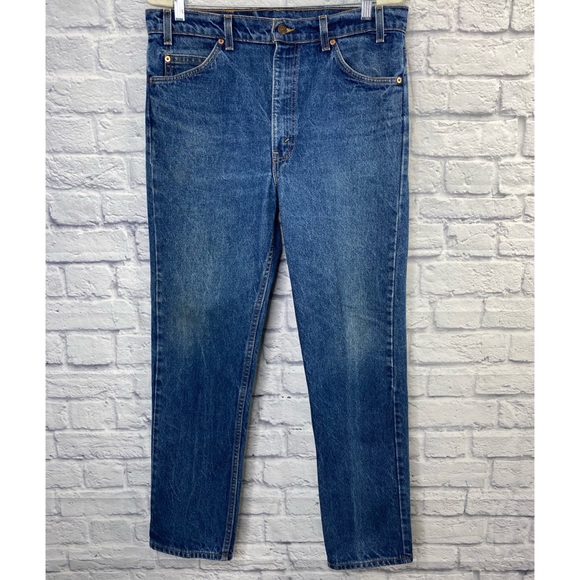 Vintage 1994 Levi’s Orange Tab 505s Regular Fit Straight Leg Medium Wash Jeans - Picture 5 of 15